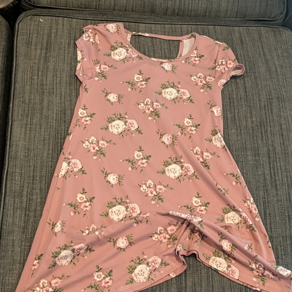 Floral skater dress with keyhole back